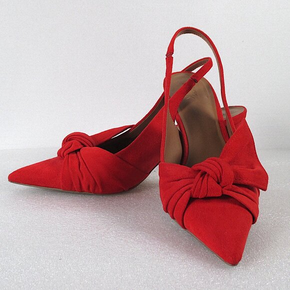 NORDSTROM RACK Shoes - NORDSTROM RACK RED SUEDE SLING BACKS